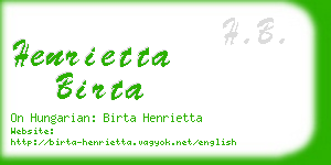 henrietta birta business card